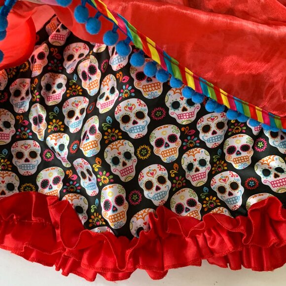 Halloween dress GIRLS PARTY CITY DAY OF THE DEAD SUGAR SKULL  COSTUME SIZE M - Picture 9 of 12